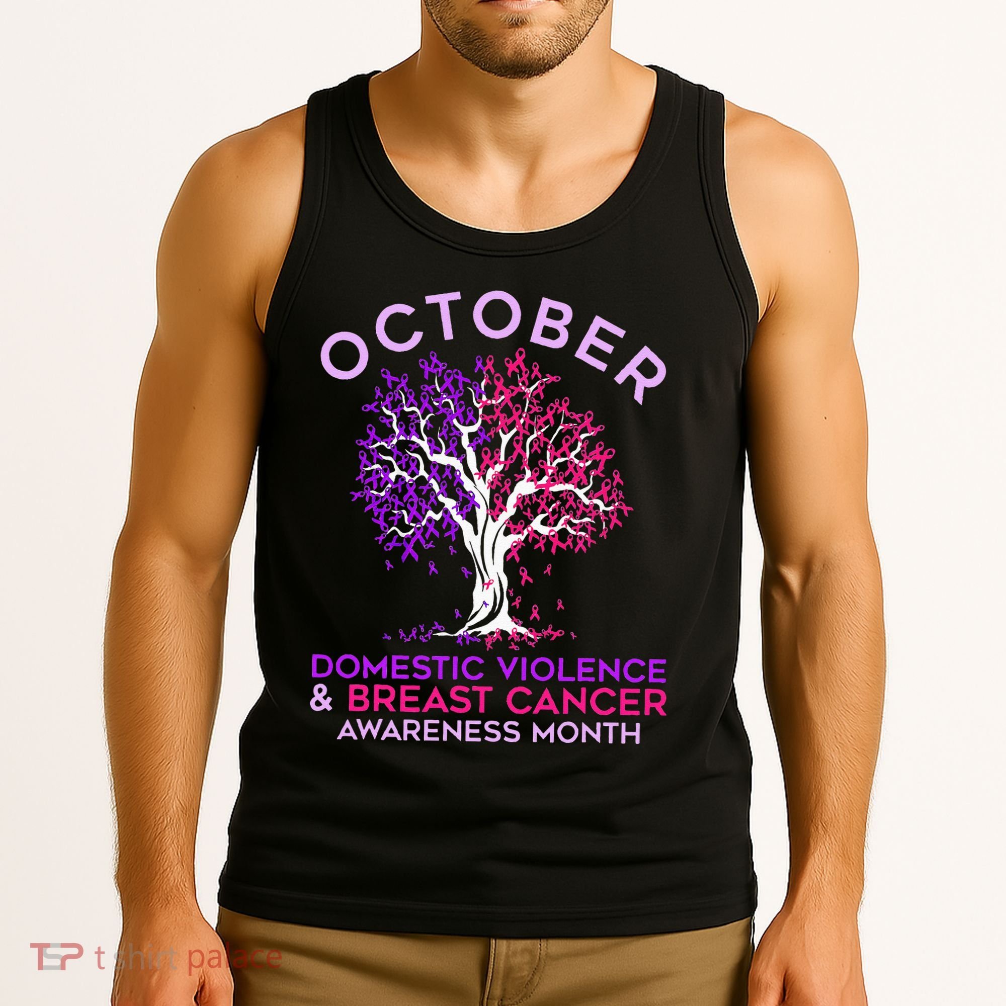 October Domestic Violence & Breast Cancer Awareness Month Tank Top