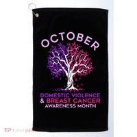 October Domestic Violence & Breast Cancer Awareness Month Golf Towel thumb 0