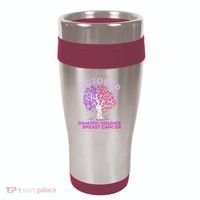 October Domestic Violence & Breast Cancer Awareness Month 16oz Travel Tumbler thumb 0