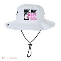 One Day We Will Wake Up To His Obituary Funny Saying Quote Bucket Hat thumb 0
