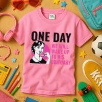 One Day We Will Wake Up To His Obituary Kids T-Shirt thumb 3
