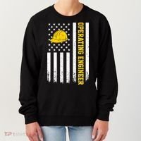 Operating Engineer American Usa Flag Great Gift Women's Sweatshirt thumb 0