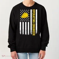 Operating Engineer American Usa Flag Great Gift Women's Sweatshirt thumb 0