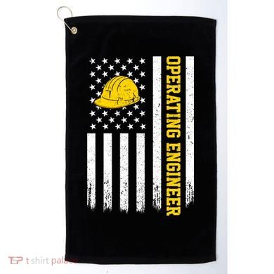 Operating Engineer American Usa Flag Great Gift Golf Towel