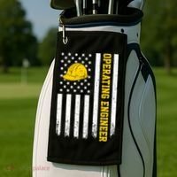 Operating Engineer American Usa Flag Great Gift Golf Towel thumb 2