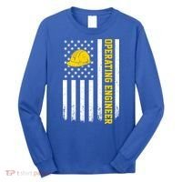 Operating Engineer American Usa Flag Great Gift Long Sleeve Shirt thumb 0