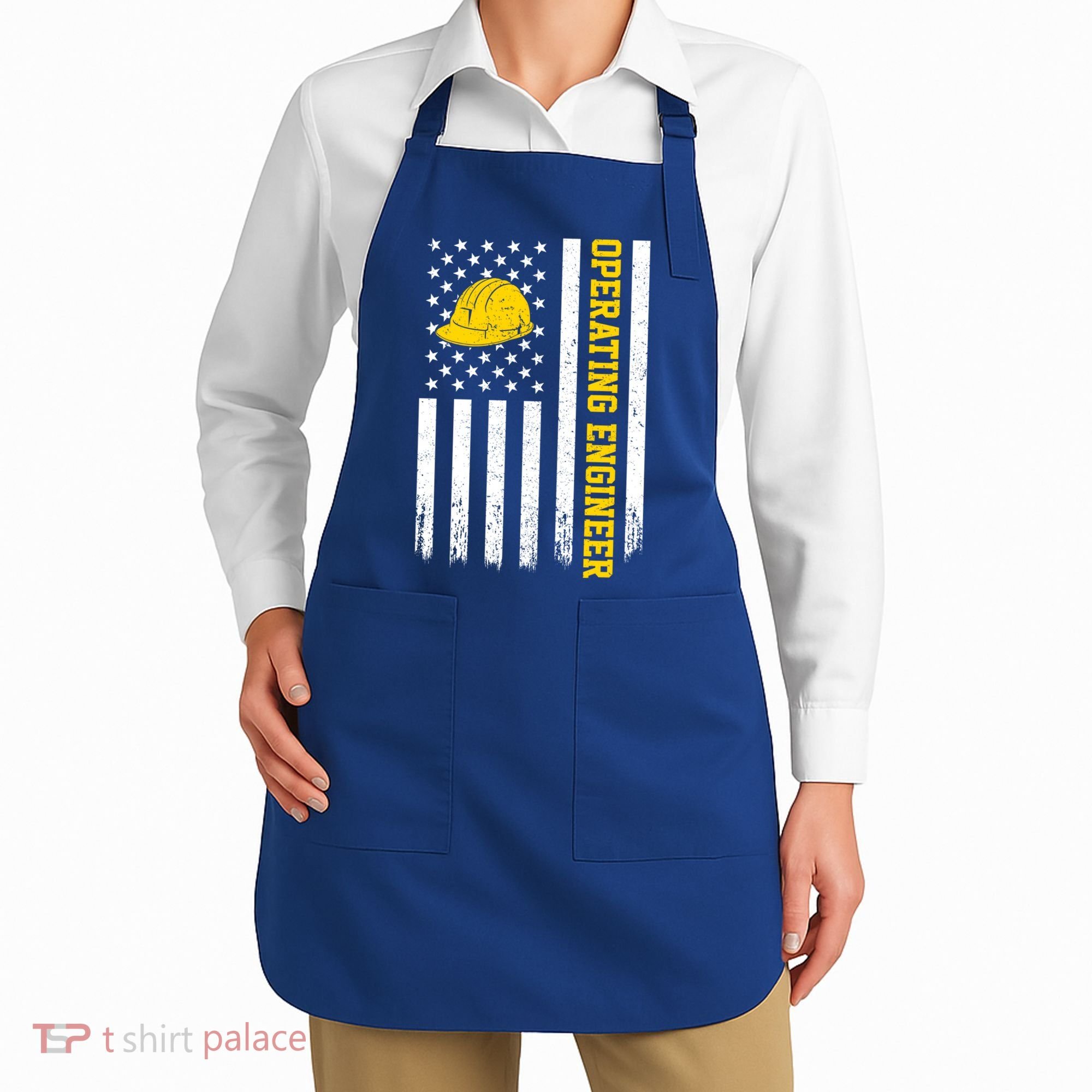 Operating Engineer American Usa Flag Great Gift Apron