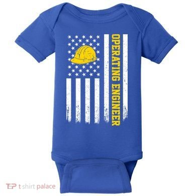Operating Engineer American Usa Flag Great Gift Baby Bodysuit
