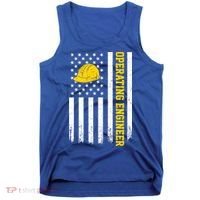 Operating Engineer American Usa Flag Great Gift Tank Top thumb 0