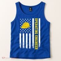Operating Engineer American Usa Flag Great Gift Tank Top thumb 2
