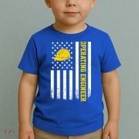 Operating Engineer American Usa Flag Great Gift Toddler T-Shirt thumb 2