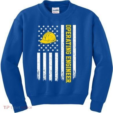 Operating Engineer American Usa Flag Great Gift Kids Sweatshirt