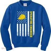 Operating Engineer American Usa Flag Great Gift Kids Sweatshirt thumb 0