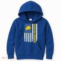Operating Engineer American Usa Flag Great Gift Kids Hoodie thumb 0