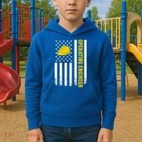 Operating Engineer American Usa Flag Great Gift Kids Hoodie thumb 2
