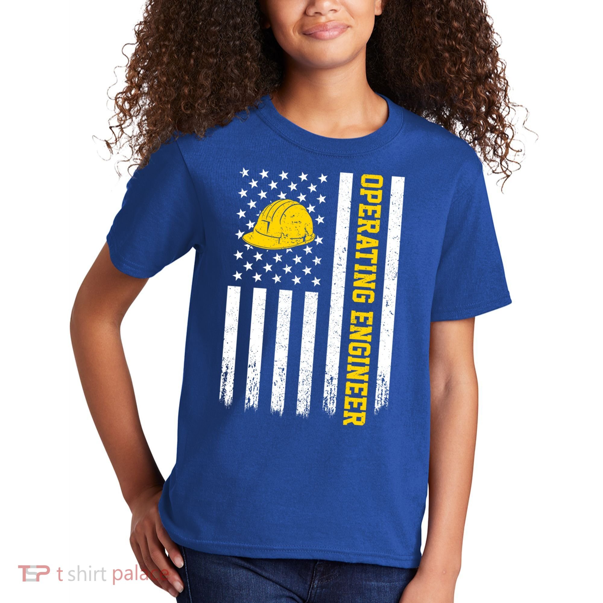 Operating Engineer American Usa Flag Great Gift Kids T-Shirt
