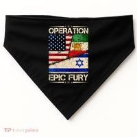 Operation Epic Fury Flag America Iran And Israe USA-Made Doggie Bandana thumb 0