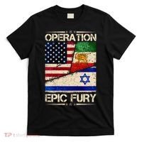 Operation Epic Fury Flag America Iran And Israe T-Shirt thumb 0