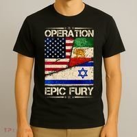 Operation Epic Fury Flag America Iran And Israe T-Shirt thumb 3