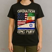 Operation Epic Fury Flag America Iran And Israe T-Shirt thumb 4