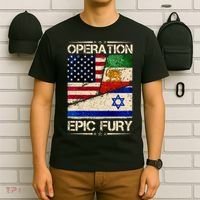 Operation Epic Fury Flag America Iran And Israe T-Shirt thumb 6