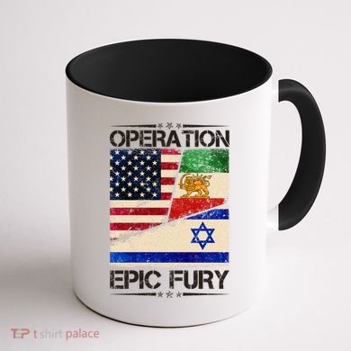 Operation Epic Fury Flag America Iran And Israe Coffee Mug back