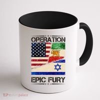 Operation Epic Fury Flag America Iran And Israe Coffee Mug thumb 1