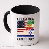 Operation Epic Fury Flag America Iran And Israe Coffee Mug thumb 0