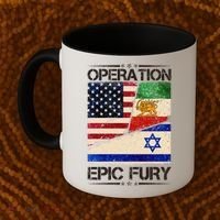 Operation Epic Fury Flag America Iran And Israe Coffee Mug thumb 2