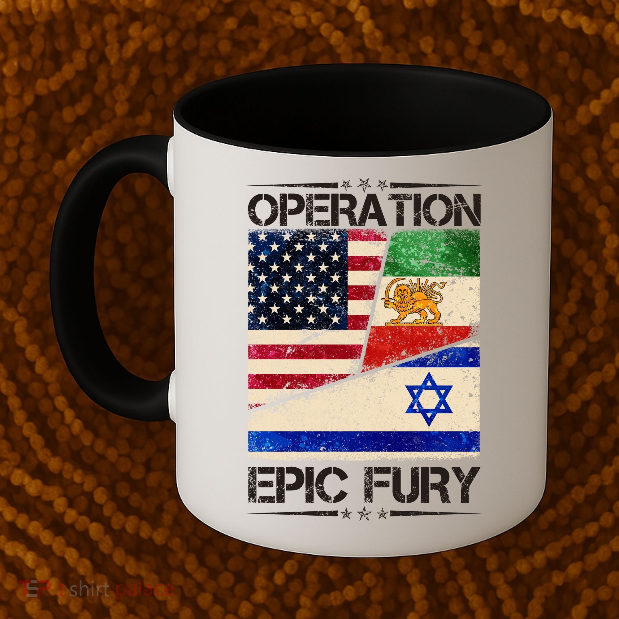 Operation Epic Fury Flag America Iran And Israe Coffee Mug