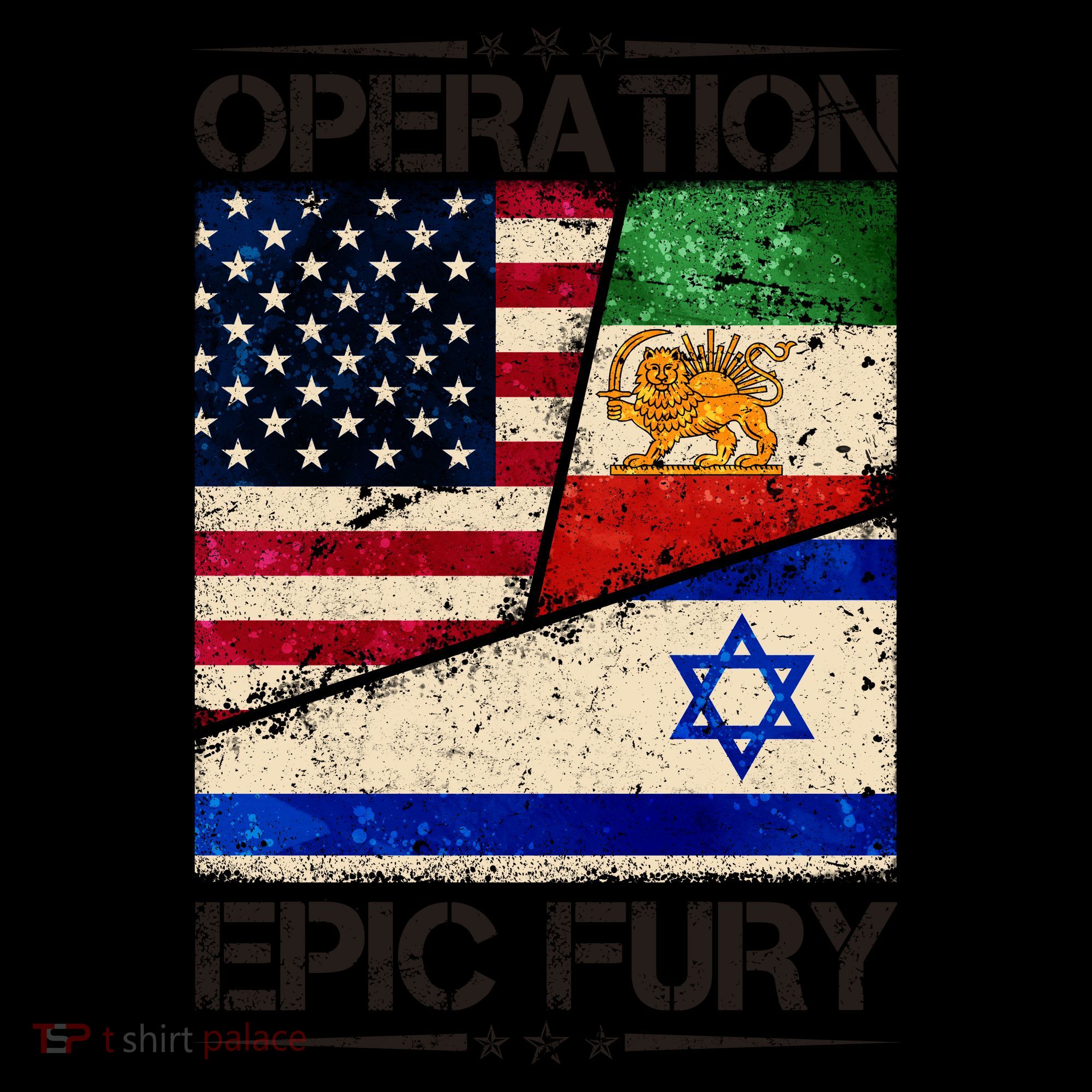 Operation Epic Fury Flag America Iran And Israe Coffee Mug