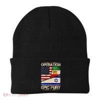 Operation Epic Fury Flag America Iran And Israe Beanie thumb 0