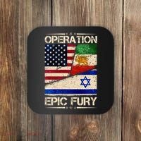 Operation Epic Fury Flag America Iran And Israe Coaster thumb 0