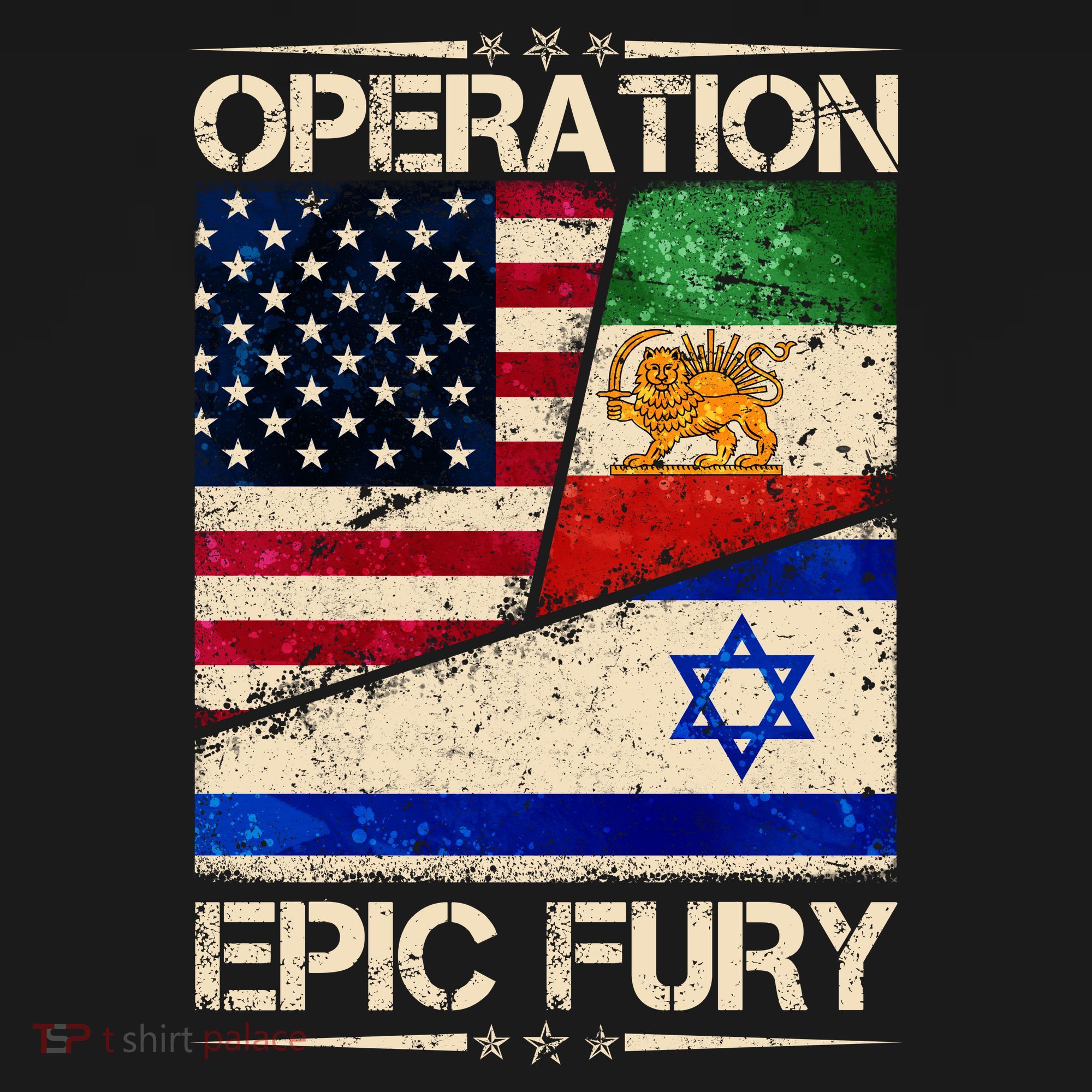 Operation Epic Fury Flag America Iran And Israe Women's Hoodie