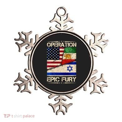 Operation Epic Fury Flag America Iran And Israe Ornament