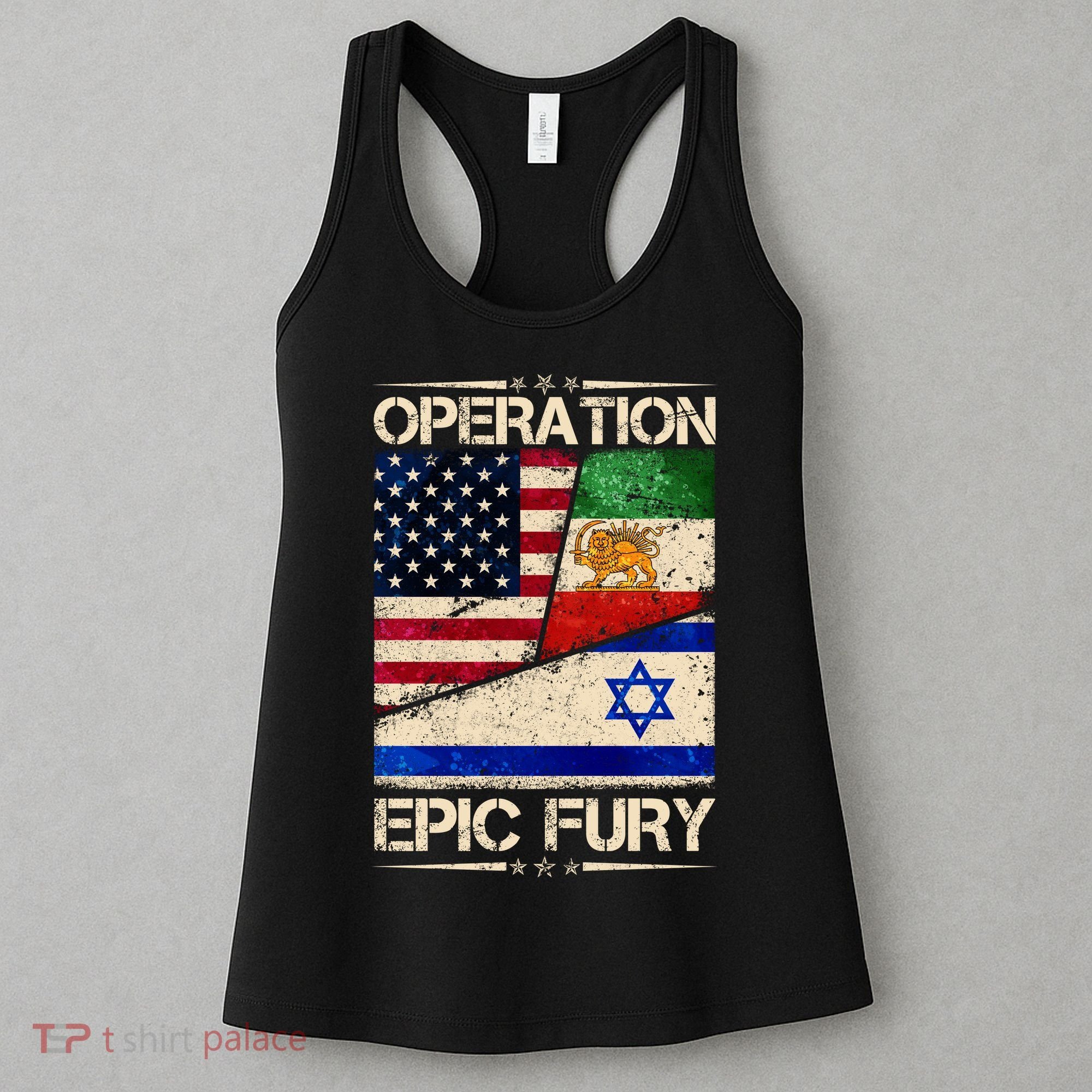 Operation Epic Fury Flag America Iran And Israe Women's Tank Top