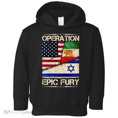 Operation Epic Fury Flag America Iran And Israe Toddler Hoodie
