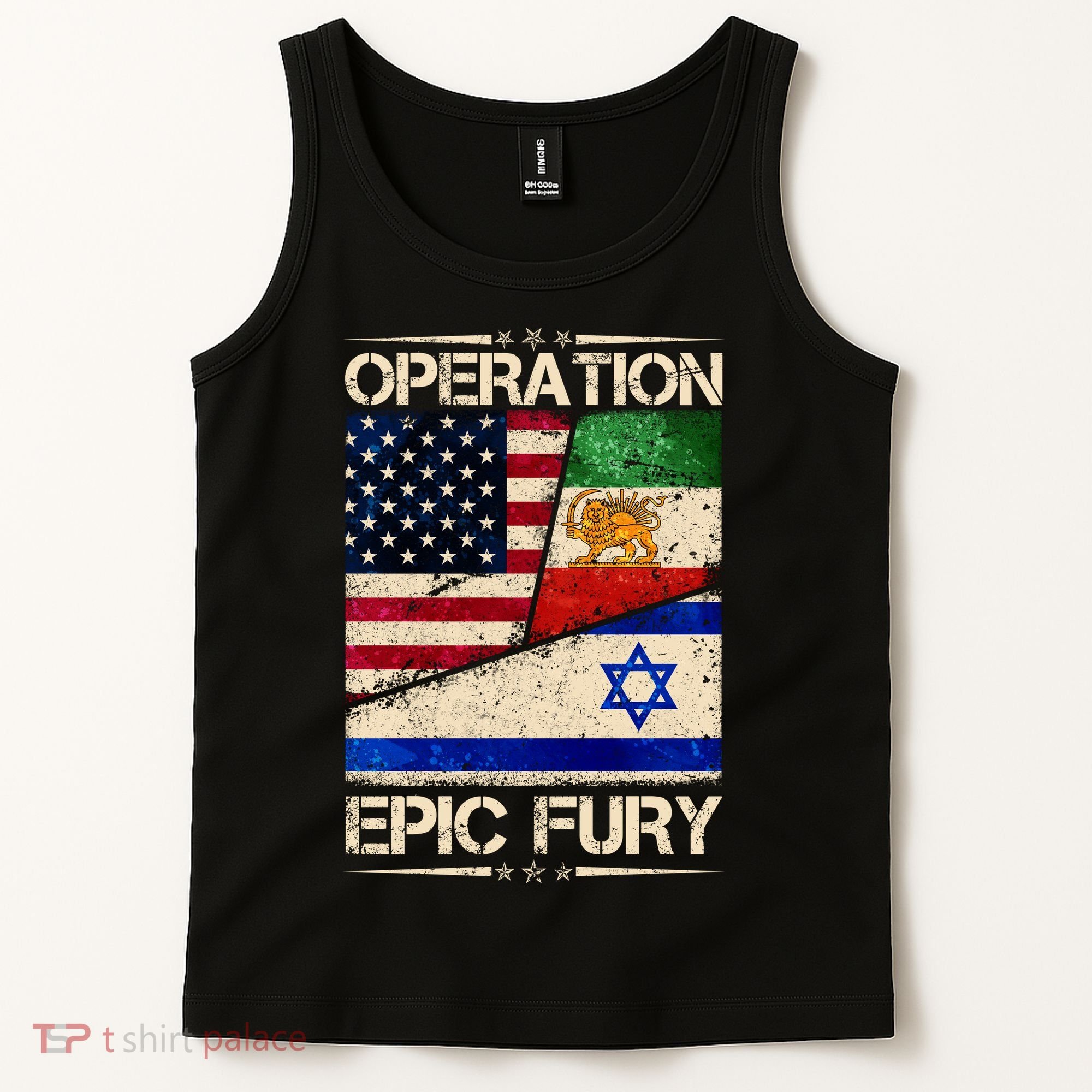 Operation Epic Fury Flag America Iran And Israe Tank Top