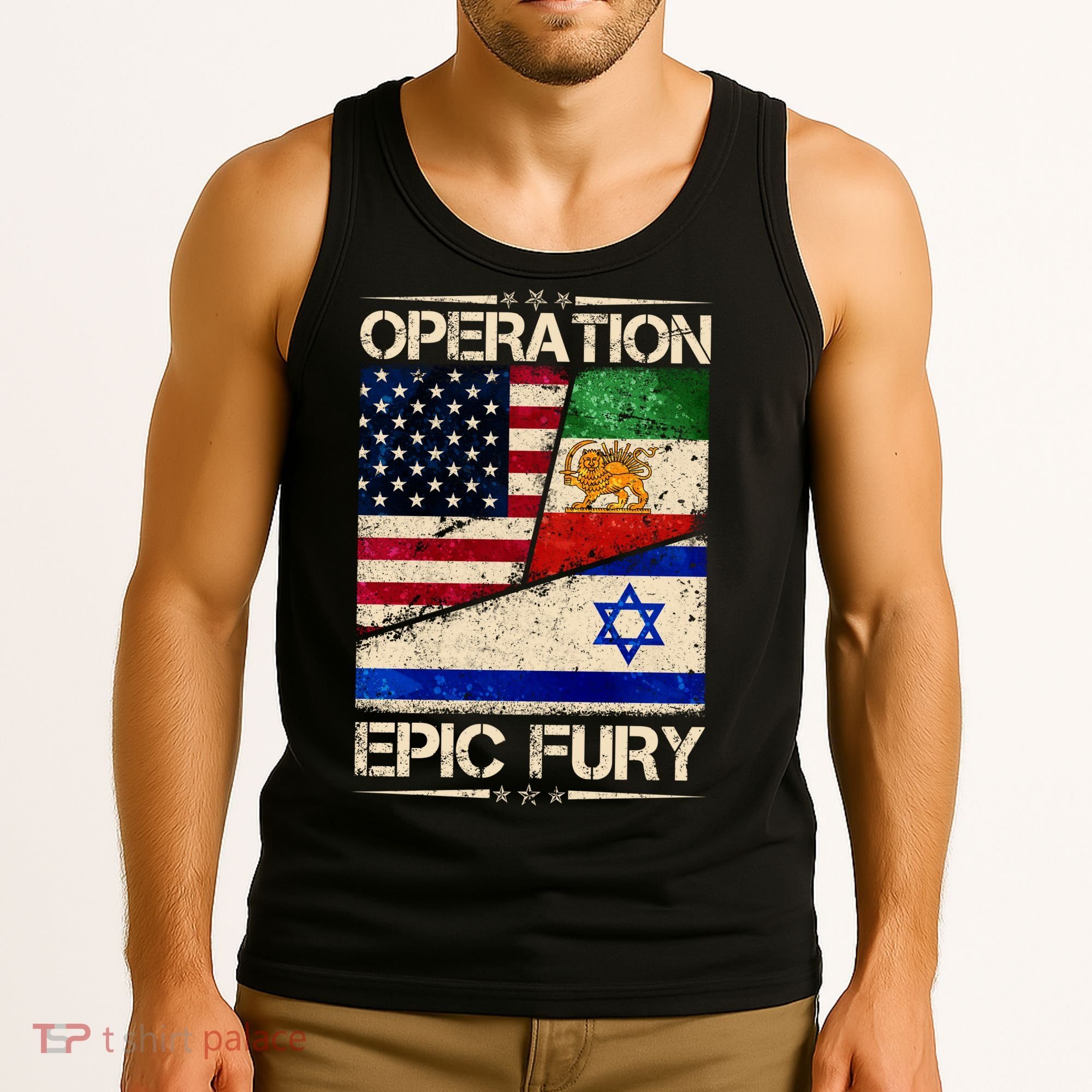 Operation Epic Fury Flag America Iran And Israe Tank Top