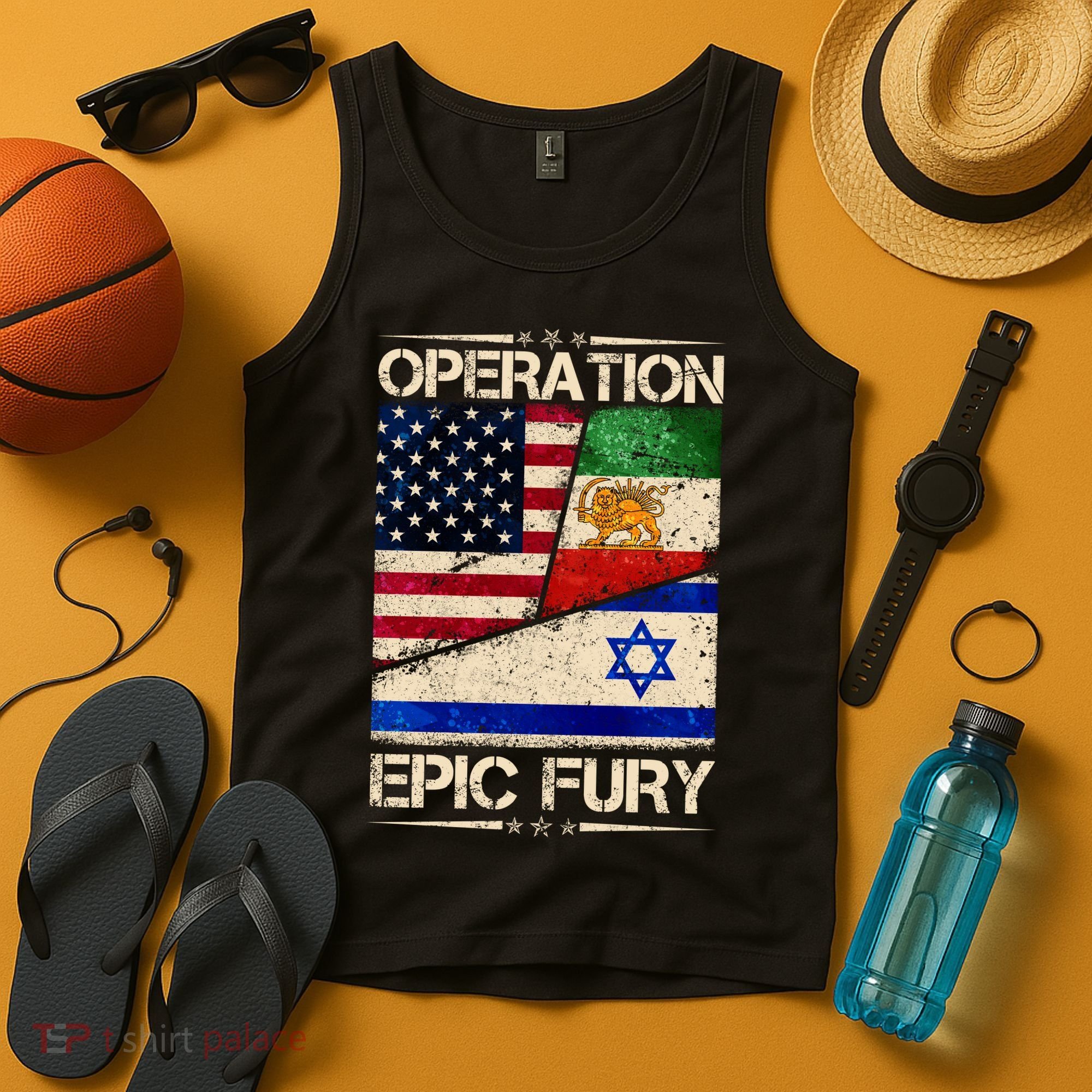 Operation Epic Fury Flag America Iran And Israe Tank Top