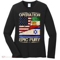 Operation Epic Fury Flag America Iran And Israe Women's Long Sleeve Shirt thumb 0