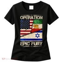 Operation Epic Fury Flag America Iran And Israe Women's T-Shirt thumb 0