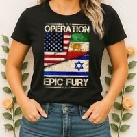 Operation Epic Fury Flag America Iran And Israe Women's T-Shirt thumb 2