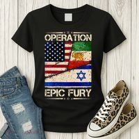 Operation Epic Fury Flag America Iran And Israe Women's T-Shirt thumb 3