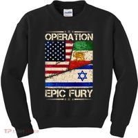 Operation Epic Fury Flag America Iran And Israe Kids Sweatshirt thumb 0