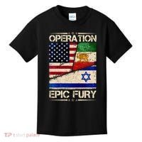 Operation Epic Fury Flag America Iran And Israe Kids T-Shirt thumb 0