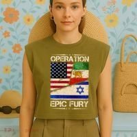 Operation Epic Fury Flag America Iran And Israe Garment-Dyed Women's Muscle Tee thumb 4
