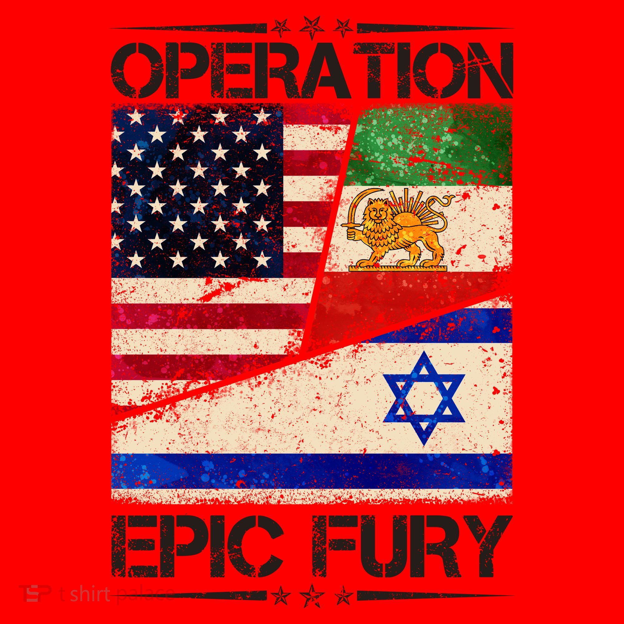 Operation Epic Fury Flag America Iran And Israe Santa Hat