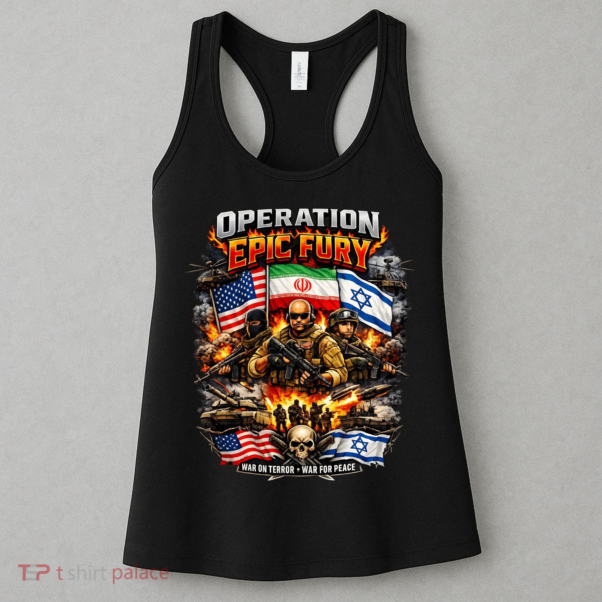 Operation Epic Fury America Iran Israel Fight For Peace Women's Tank Top