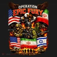 Operation Epic Fury America Iran And Israel Hooded Wearable Blanket thumb 2